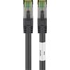 Goobay Cavo patch RJ45 (CAT 6A, 500 MHz) con cavo grezzo CAT 8.1 S/FTP, nero, 20 m - conduttore in rame privo di ossigeno al 99,9% (OFC), AWG 24, guaina del cavo priva di alogeni (LSZH)