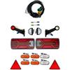 MelTruck Kit Luci LED Rimorchio 12V 24V Set Completo 13 Poli con Fanali Posteriori 5 Funzioni Luci Ingombro LED Luce Targa Riflettori - per Rimorchio Caravan Camion Trailer