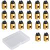 TMZELOA Nippel Cavo Freno Bici Moto 20pcs 5x6mm in Ottone - Set Nippel Bowden Lötfrei con Vite Morsetto Cavo e Scatola Trasparente - Kit Riparazione Universale Cavo Gas e Freno per Bici Moto Scooter