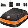 Sailnovo Borsa Per Tetto Auto Impermeabile 450L, Box Tetto Auto Pieghevole 1000D Con 6 Cinghie Rinforzate, 4 Ganci Per Portiere, Tappetino antiscivolo, Per Veicoli Con/Senza Portapacchi