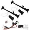 NEWFUN Tromba Camion 12v, Clacson 12v, Trombe Auto 12v, 12V 150dB Air Horn, Rivestimento Elettroforetico Catodico, per Autocarri Auto Tricicli Barche Ecc (Compressore Incluso Nel Kit)
