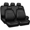 EsprAL 5 posti Set Completo Pelle Auto Sets coprisedili, per Citroen C3 C2 C3 XR C4 Cactus C4 Picasso C5 C6 DS3 DS4 DS5 Impermeabile Traspirante con Airbag Laterale Protezioni Accessori,D/Black