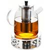 PORFOYO Teiera in vetro da 1,8 l, con fornellino, teiera con colino, teiera con colino, vetro borosilicato Teapot Teapot, teiera in vetro con inserto rimovibile
