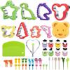 Jesustree Taglierine per Sandwich per Bambini, 45 Pezzi Tagliabiscotti in Acciaio Inossidabile, Formine Biscotti Animali Stampi per Frutta e Verdura, Dinosauro, Stella, Unicorni, per DIY Decorazioni