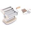 Imperia IPasta Classica. Macchina per la pasta 100% Made in Italy. Macchina pasta fresca in acciaio. Sfogliatrice manuale con manovella. Crea una sfoglia per Lasagne, Tagliolini, Fettuccine. (Crema)