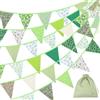 Rieoany 12 M Bandierine in Tessuto, Bandierine Colorate Triangolari, 42 Bandiere Festoni Compleanno, Striscione di Stoffa per Decorazioni Interne ed Esterne, Baby Shower, Matrimoni, Decorazioni per Feste