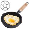 XCRPRT Padella in ghisa, piccola padella per uova fritte, 11 cm, mini padella per uova con manico, in ghisa, piccola padella per omelette, Cast Iron Pan con doppio beccuccio antigoccia, supporto per