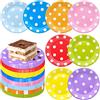 AMJKEJI 80 piatti di carta colorati per compleanno, 18 cm, rotondi, piatti di carta con pois bianchi, per feste di compleanno dei bambini, matrimonio, picnic, Natale