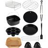 PaxCulina Set di accessori per friggitrice ad aria calda, 11 pezzi, per COSORI Turboblaze XXL 6L, COSORI Turbo Tower Pro Smart 10.8L Double Stack、 COSORI XXL 5.5L/6L/6.2L、 Philips XXL 7.3L