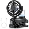 JIZZU Ventilatore da Scrivania con Clip, Ventola USB con Spray, Mini Ventilatore Portatile, 4 Velocità Regolabili, per Dormitori, Uffici e Campeggi (Nero)