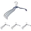 WENKO Gruccia Slim 42 - set 4 appendini, con rivestimento antiscivolo, metallo, plastica, Metallo cromato, 41 x 21.5 x 0.5 cm, Argento lucido (Confezione da 4)