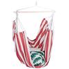 Relaxdays Poltrona Sospesa, Amaca a Dondolo in Cotone, Supporto in Legno, Esterno e Interno, Fino a 150 kg, Rosso Bianco