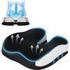 Romon Cuscino Sedia Auto Guidatore & Ufficio, Spessa 10cm Nero Cuscinos Memory Foam Ergonomico con Tela Reticolare Respirante, Scomparsa e Lavabile a Macchina, Antiscivolo per Ufficio Rotelle