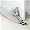 Marwood Paraspifferi decorativo sotto porta, 81 cm, per porte e finestre, zavorra a forma di animale, bloccante il rumore, per la parte inferiore della porta con passanti per appenderlo, gatto grigio,