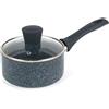 Russell Hobbs RH00844EU Nightfall Stone 16cm Fornello a doppio strato in alluminio pressato antiaderente, inclusa induzione, meno cottura dell'olio, manico in bachelite morbida, marmo blu