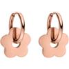 Purelei Flowery - Orecchini piccoli a cerchio con ciondolo a forma di fiore, in acciaio inox impermeabile, placcato oro 14 K, argento e placcato in oro rosa 18 carati, normale, Acciaio inossidabile