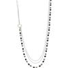 BULINLIN Collana lunga in argento con perle da donna con perline a strati collana lunga elegante bigiotteria regalo per la mamma, 82 cm, Perla, Nessuna pietra preziosa