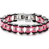 COOLSTEELANDBEYOND Donna di Alta qualità - Rosa Nero Bracciale, Catena di Bicicletta, Acciaio Inossidabile, Fibbia Chiusura, Lucido