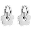 Purelei Flowery - Orecchini piccoli a cerchio con ciondolo a forma di fiore, in acciaio inox impermeabile, placcato oro 14 K, argento e placcato in oro rosa 18 carati, normale, Acciaio inossidabile