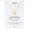 LUUK LIFESTYLE Gioielli donna, collana con ciondolo a forma di infinito e biglietto regalo con frase Happiness, portafortuna, oro, argento, rosé