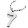 iMECTALII Numeri Arabi Numero 7 Ciondolo, Collana con Pendente da Donna Uomo, Acciaio, Regolabile Corda Catena