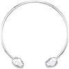 COOLSTEELANDBEYOND Donna Collo Brazalete Collana, Metallo Collare Collana Aperto Girocollo Choker con Barocco Perla, Minimalista