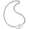 COOLSTEELANDBEYOND Uomo Donna Collegamento Chain Manette Collana Acciaio, Statement Dichiarazione Collana, Rock Punk Pesante Gioielli