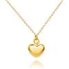 OROVI Collana Donna Argento 925 placcata oro 18kt Collana con Ciondolo con cuore bombato 42 cm, estendibile fino a 45 cm, Made in Italy, in astuccio portagioie