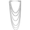 COOLSTEELANDBEYOND Argento Colore Statement Collana Cascata Multi Strati Barbozzale Collegamento Chain Rolo Catena Punk Rock Biker Cool