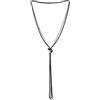 COOLSTEELANDBEYOND Catena Lariat Collana, Y-Forma Nappa Multi-fila Lunga Casella Catena, Argento Nero, Nodo Regolabile