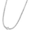 MARLU' Marlù COLLANA TENNIS CHOKER ZIRCONI BIANCHI E ZIRCONE BAGUETTE CENTRALE ACCIAIO 2CO0076-W (Acciaio)