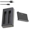CQJFCYBRA Compatibile For Insta360, For Una Batteria X2 1800mAh Universale 2 Batterie Caricabatterie Accessori For Action Camera(1BatteryWithCharger)