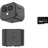 BJdfgE Mini Action Camera 4K Con Stabilizzazione Dell'immagine, Micro Doppia Telecamera Di Sorveglianza Wireless, Visione Notturna
