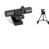 HSQMA Webcam 4K con Microfono，Videochiamate Ultra HD Microfono con Cancellazione Rumore，Auto-Focus, USB, Treppiede Incluso，Wide-Angle，per Videochiamate, Studi, Registrazione E Giochi