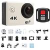 BJdfgE Action camera con stabilizzazione dell'immagine, Ultra HD 4K 30fps, videocamera for casco impermeabile da 2,0 pollici a 170° (Giallo)(Blu)