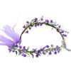 RUNRAYAY Corona da elfo con fiori viola e cristalli, copricapo da elfo della foresta, cerchietto floreale per accessori da fata, donna, Fairycore, Rinascimento, Cosplay, Fantasy, E