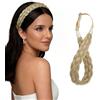 BUYOGET Fascia elastica intrecciata bionda a 5 fili, capelli sintetici intrecciati, regolabile, per donne
