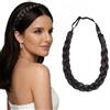 BUYOGET Cerchietto intrecciato marrone scuro a 3 fili, capelli sintetici, trecce intrecciate, regolabile, elastico per donne