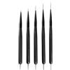 flintronic 5 Pcs Pennelli per Unghie, Nail Art Pennelli, con Herramienta de Punteado, Manicure DIY Donne, per Linee Lunghe, Dettagli Sottili, Dimensioni 4/8/12/15/20mm, Nero
