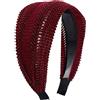 Generic Fascia per capelli da donna in stile vintage, antiscivolo, con lato largo in pizzo, accessorio per capelli lucido