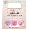 Miss Nella Bubble Gum, Pink A Boo, Cheeky Bunny Glitter molto brillante, smalto per bimbe a base acqua, Formula peel off