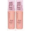 Maybelline New York Lifter Plump & Glow Fondotinta Illuminante Idratante Rimpolpante Finish Naturale per Tutti i Tipi di Pelle SPF 15 Colore 102 Acido Ialuronico e Niacinamide - 2 Flaconi da 30ml