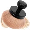 Zouwel Pennello per trucco autoabbronzante, diametro 7,4 cm, testa larga, pennello ovale kabuki, correttore, applicatore solare (nero)