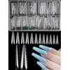 XIAOHEBAN 120 Pezzi Unghie Finte Nail System Dual Nail Form, 12 Taglie Dual Form Ballerina Acrilico Tip Unghie Ricostruzione con Scala Graduata per Unghie Strumenti Per Manicure E Nail Art Diy At Home