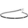 Gioielli di Valenza Bracciale tennis griff in oro bianco 18k con diamanti bianchi e neri