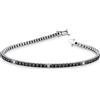 Gioielli di Valenza Bracciale tennis in oro bianco 750 con diamanti neri e bianchi