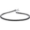 Gioielli di Valenza Bracciale tennis a griffe in oro bianco 18k con diamanti neri, punte brunite