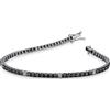 Gioielli di Valenza Bracciale tennis griff piramide in oro bianco 750 con diamanti neri e bianchi