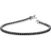 Gioielli di Valenza Bracciale tennis in oro bianco 750 con diamanti neri
