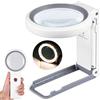 LPPCOLTD Lente d'ingrandimento 30X 10X con luce e supporto Lente d'ingrandimento portatile pieghevole Lente d'ingrandimento illuminata a 18 LED per la lettura